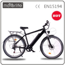 MOTORLIFE / OEM superventas 36v 350w 28 pulgadas bicicleta de montaña eléctrica, ebike negro, deporte ebike
